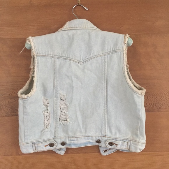 MILLAU LF Store distressed denim vest - Picture 2 of 2